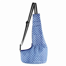 Blue Plaid Denim Messenger Bag Pet  bag travel carrier